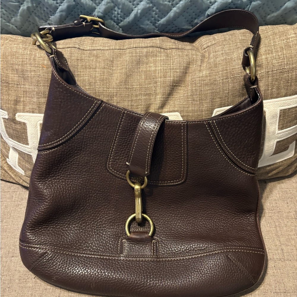 Vintage Coach Brown Leather Shoulder Bag